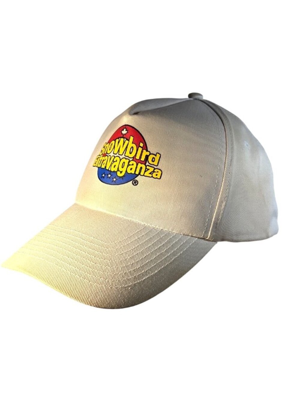 Snowbird Extravaganza Hat Beige Adjustable Cap With Embroidered Logo